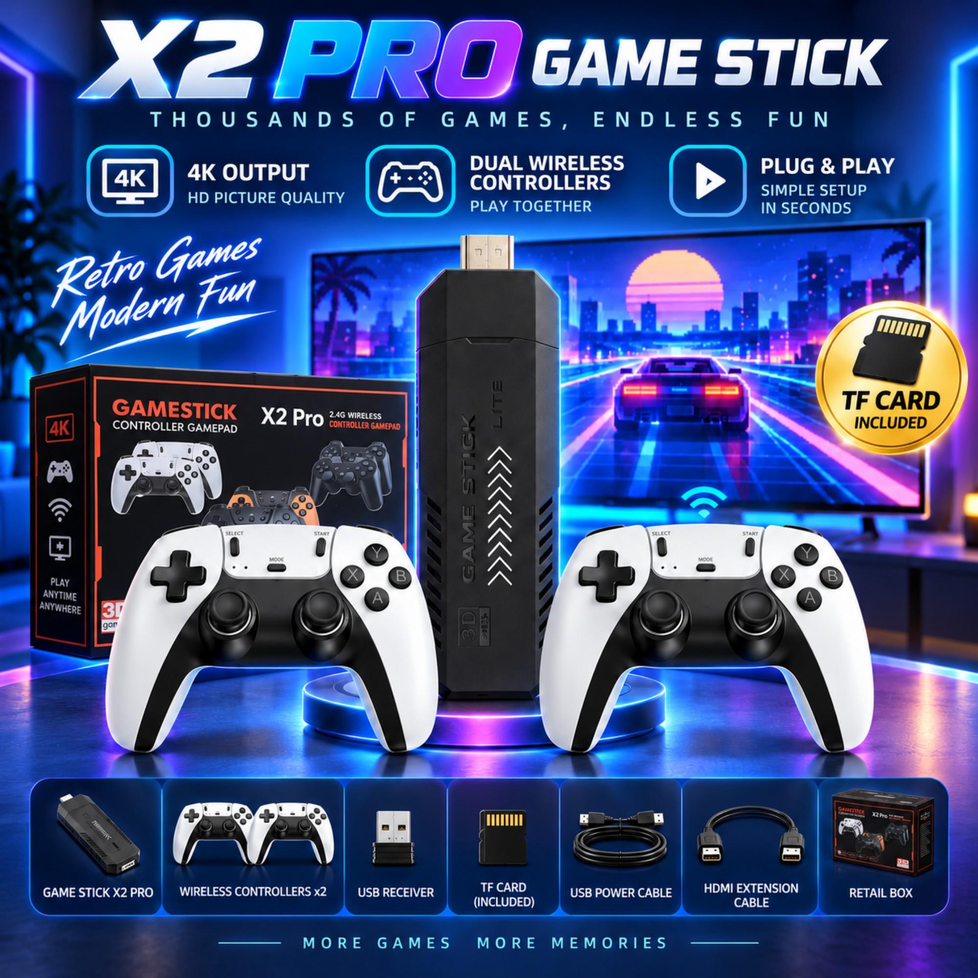 X2 PRO – игровая консоль для т – обзор и цена Retro Gaming Game Stick
